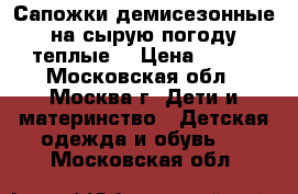 Сапожки демисезонные на сырую погоду теплые  › Цена ­ 700 - Московская обл., Москва г. Дети и материнство » Детская одежда и обувь   . Московская обл.